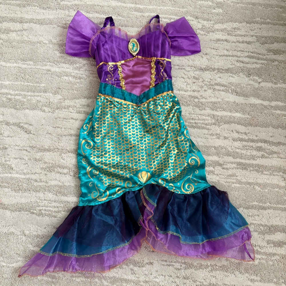 Disney Ariel Little Mermaid Costume Dress Girls Size 4-6X Princess